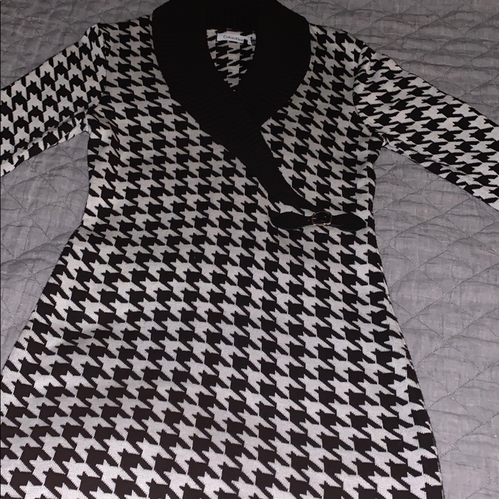 Houndstooth CalvinKlein sweater cable sweaterdress